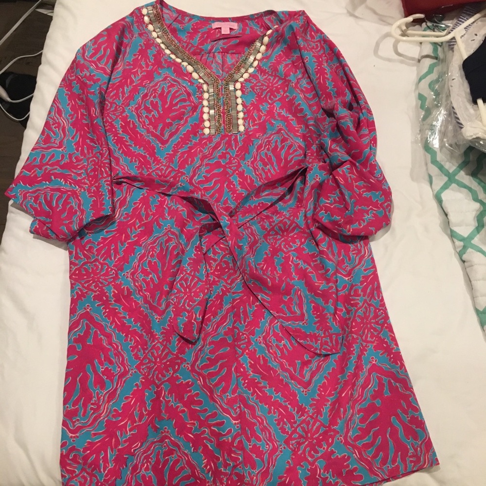 Lilly Pulitzer cover up or dress with beading